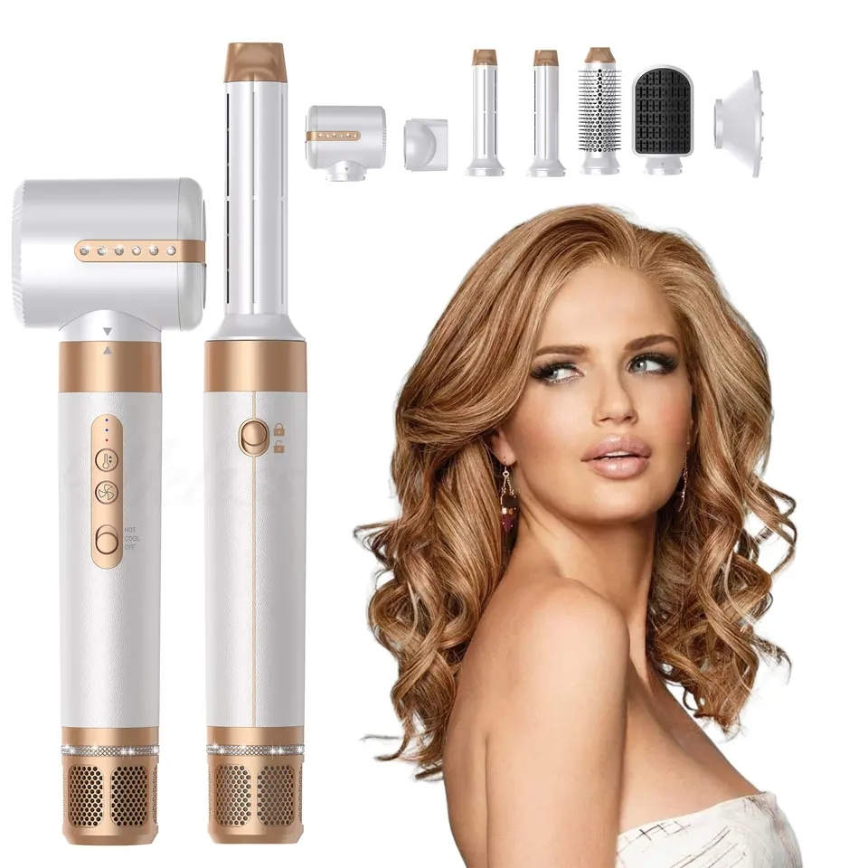 Skanto | 7-en-1 Airwrap Coiffeur | Boucles, lisse & volume | Air chaud/froid