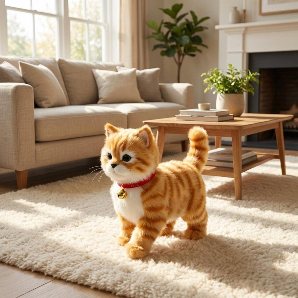Jouet de Peluche Interactive Chat avec Mouvements Réalistes pour Enfants