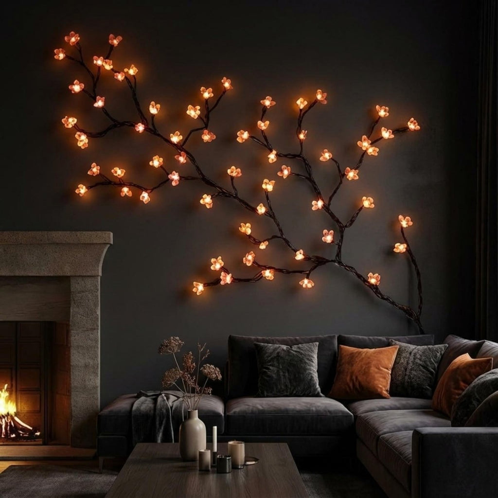 Applique Murale Décorative en Forme d'Arbre avec Éclairage LED pour Intérieur Ambiance