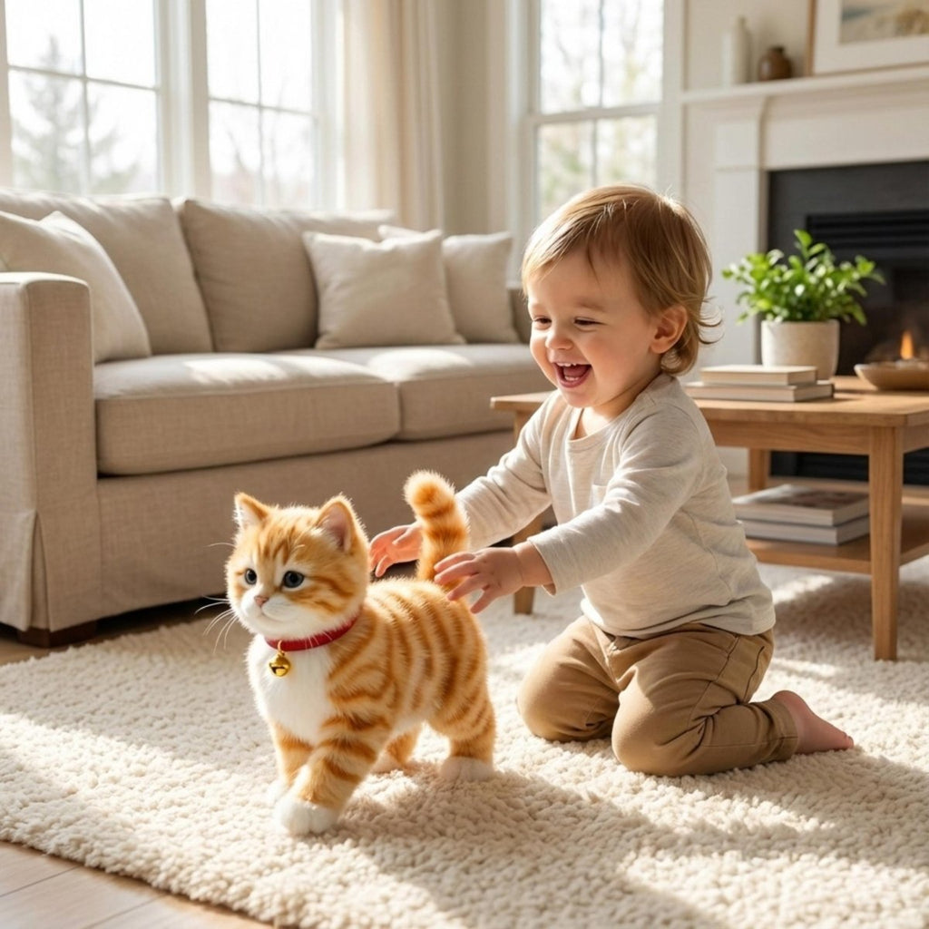Jouet de Peluche Interactive Chat avec Mouvements Réalistes pour Enfants