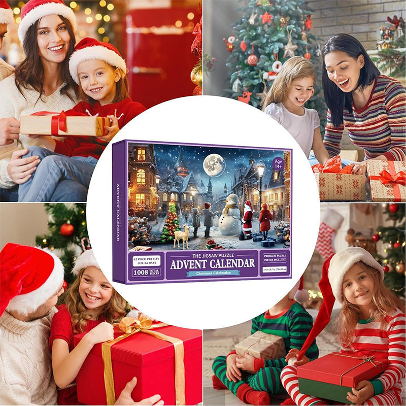 1000PCS Calendrier de l'Avent Puzzle de Noël - Cadeau de Noël