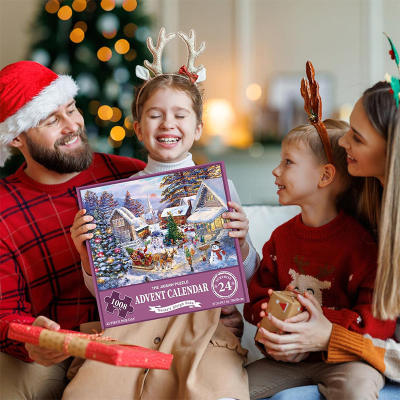 1000PCS Calendrier de l'Avent Puzzle de Noël - Cadeau de Noël