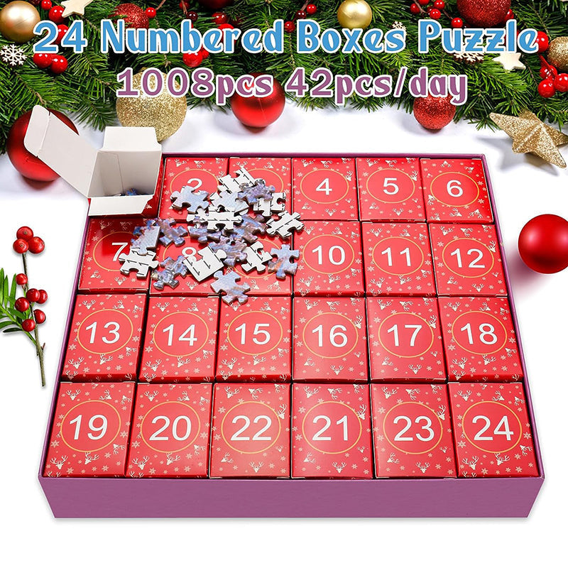 1000PCS Calendrier de l'Avent Puzzle de Noël - Cadeau de Noël