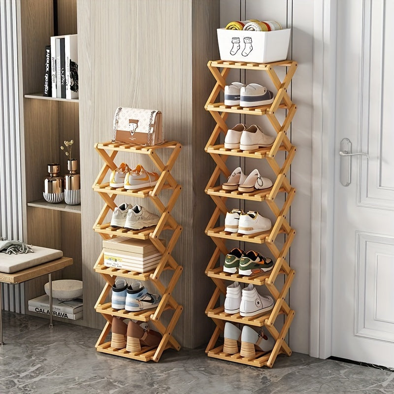 Étagère à Chaussures en Bambou Intelligent – Compacte et Pratique pour Chaque Entrée