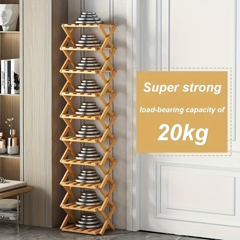 Étagère à Chaussures en Bambou Intelligent – Compacte et Pratique pour Chaque Entrée