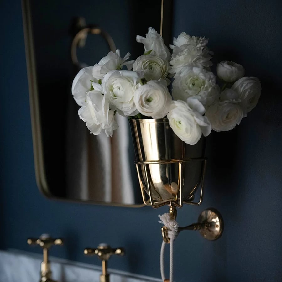 Vase mural vintage | Fait main | Laiton ou Nickel | Rangement polyvalent