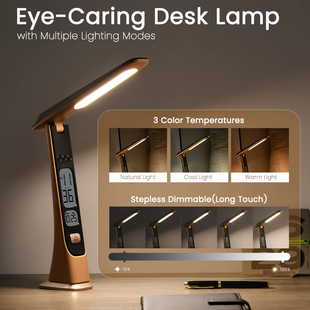 FLEXILUX – Lampe de Bureau LED Portable Pliable avec Affichage de l'Heure