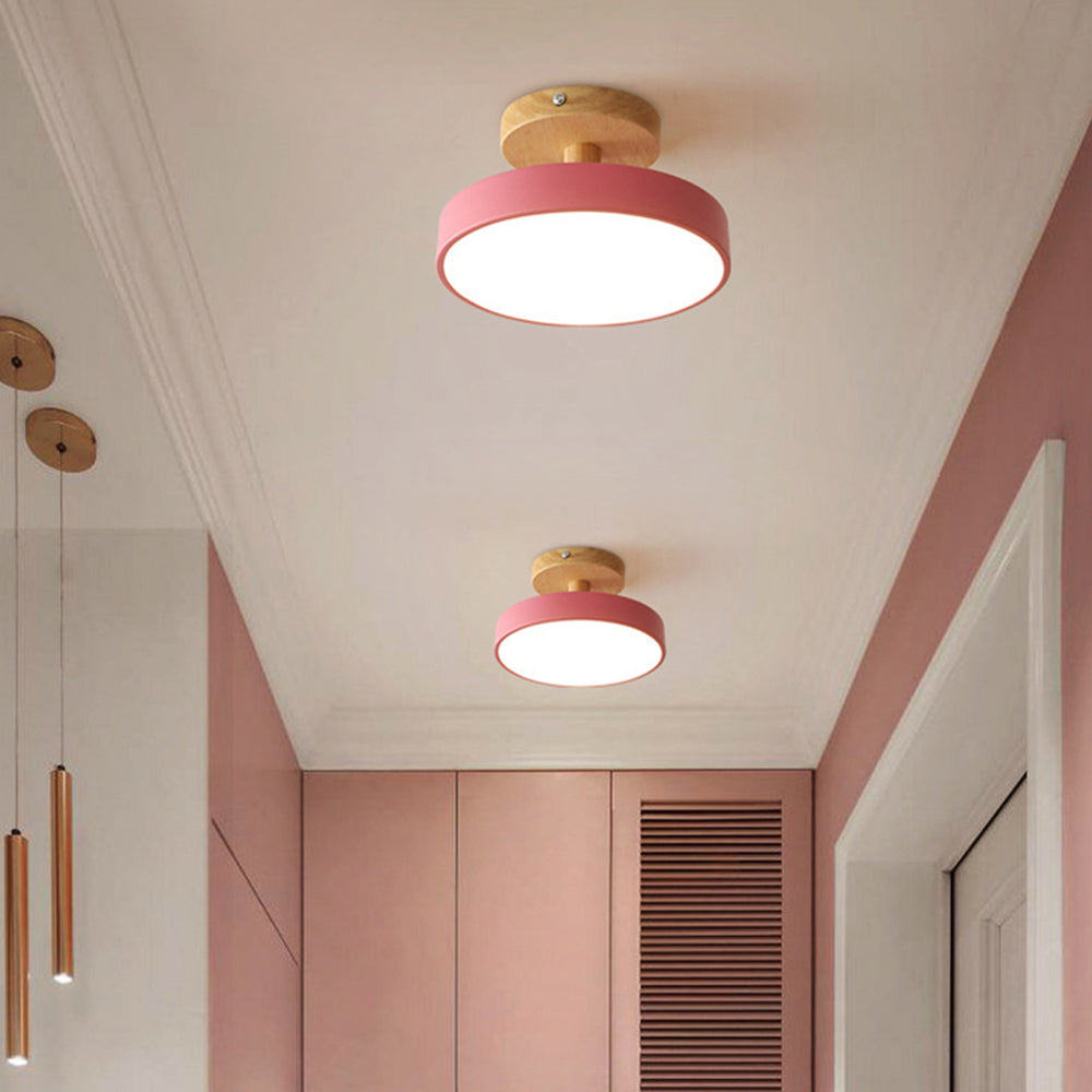 Nörd – Plafonnier Scandinave avec Base en Bois & Design Pastel Doux