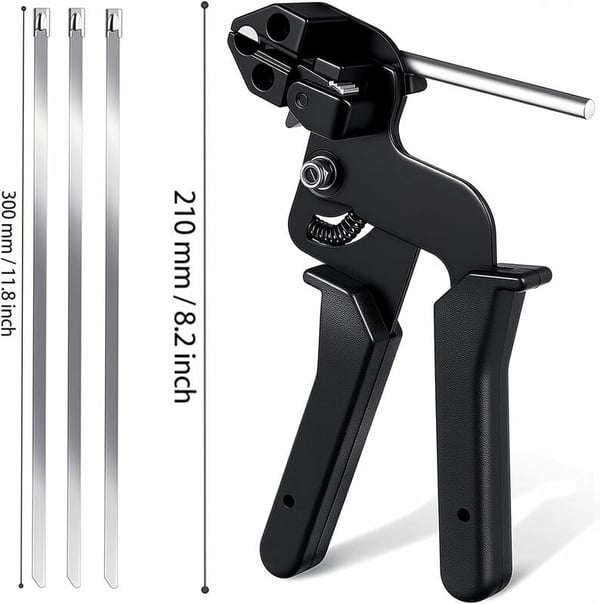 Pistolet à serre-câbles en acier inoxydable avec fixations métalliques