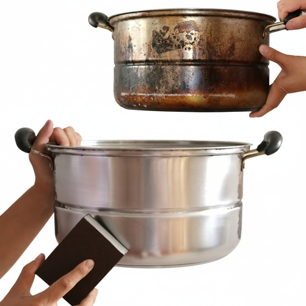 PUREBRITE - Outils de nettoyage en éponge diamant multi-pièces pour le fond des casseroles et les taches tenaces