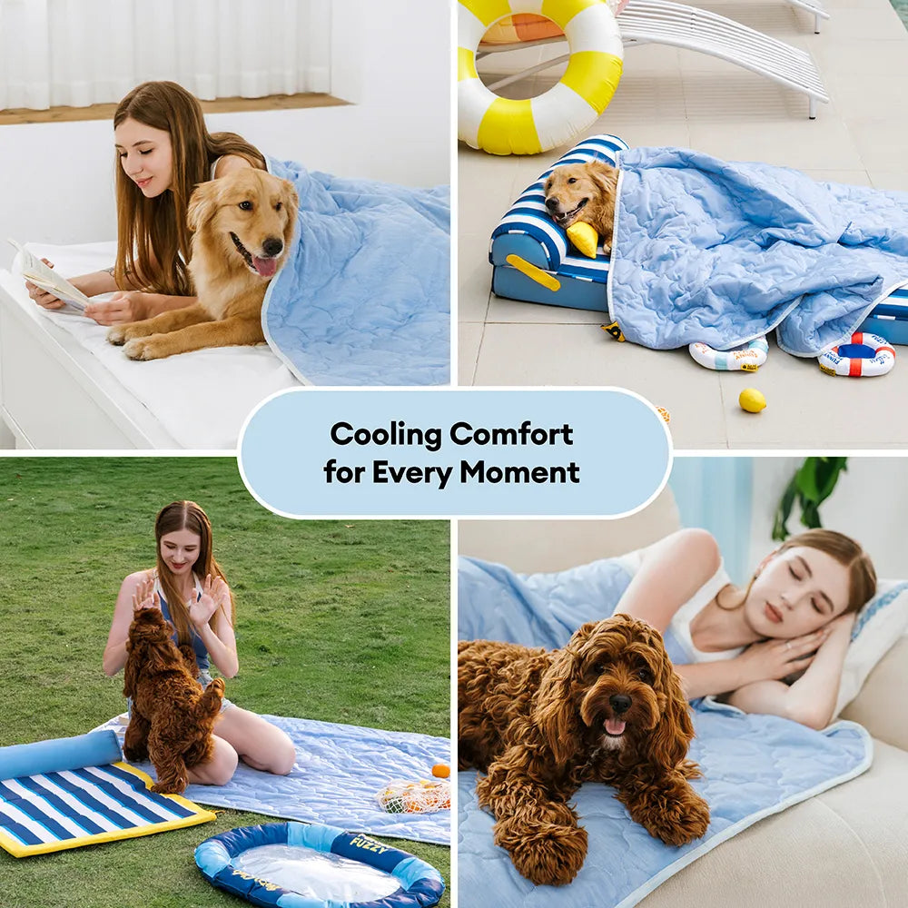 COOLFLOW – Couverture Rafraîchissante Double Face pour Chiens et Chats