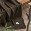 OLIVEBREEZE – Couverture légère en gaze de coton à 4 couches avec franges élégantes