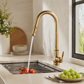 BRONZEFLOW – Robinet de cuisine à tirage antique en bronze avec contrôle tactile