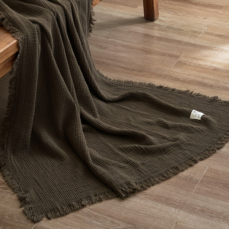 SOFTCLOUD – Couverture en Crêpe de Coton à 4 Couches pour un Confort Quotidien Respirant