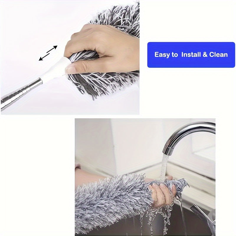 SKYDUSTER - Brosse de Nettoyage Flexible Télescopique pour Plafonds Élevés et Ventilateurs