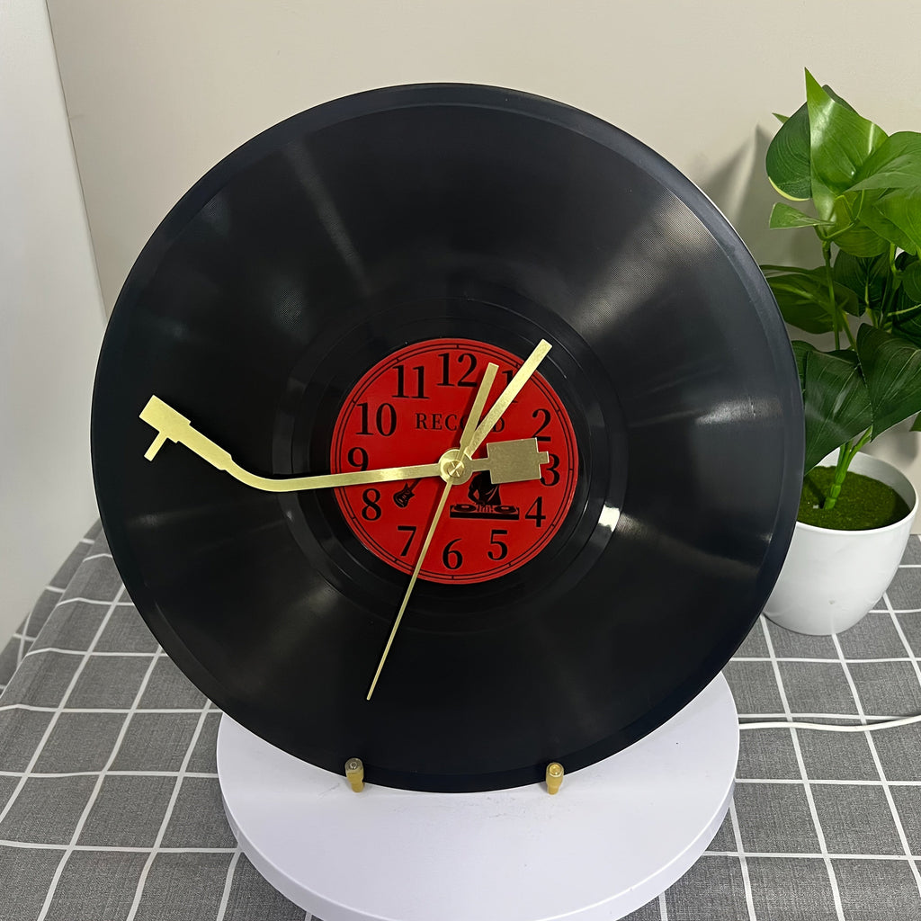 TIMETUNES - Horloge Murale en Vinyle Rétro Silencieuse Décorative