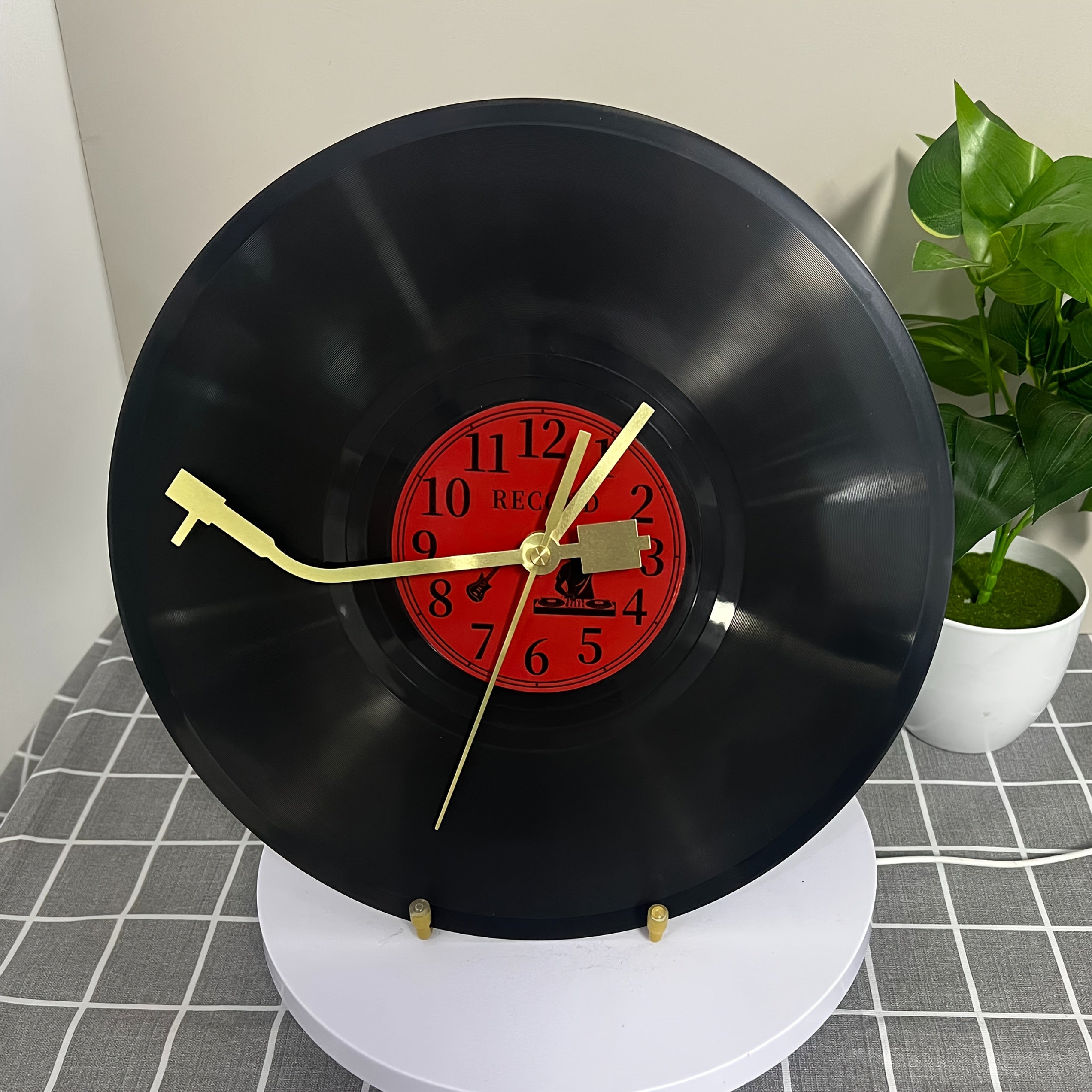 TIMETUNES - Horloge Murale en Vinyle Rétro Silencieuse Décorative