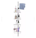 Étagère d'angle de salle de bain | Organisateur de douche réglable en acier inoxydable | 4 niveaux | Résistant à la rouille & sans outil