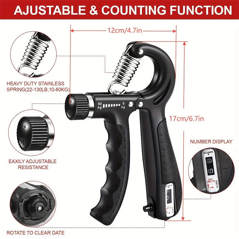 KIT GRIPMASTER – Entraîneur de force pour les mains et les avant-bras en 5 pièces
