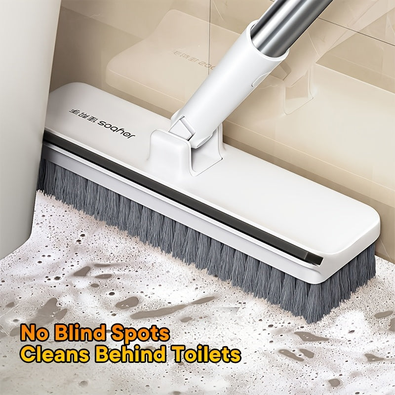 SCRUBFORCE - Brosse de sol rotative avec long manche et bord grattoir