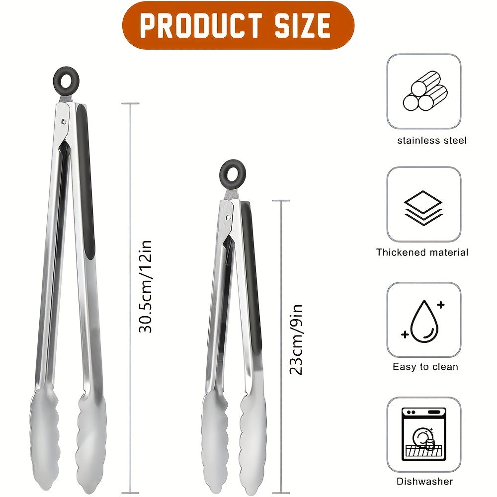 LOCKTONG – Pinces de Cuisine en Acier Inoxydable avec Poignée en Silicone et Fonction de Verrouillage