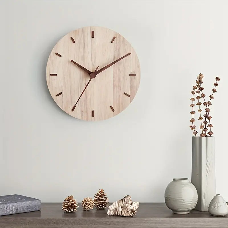 Horloge murale en bois de noyer élégante – Une esthétique raffinée pour des espaces stylés