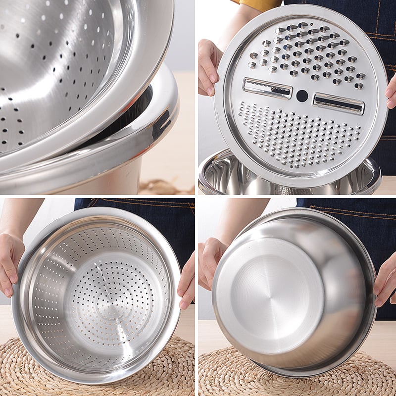 GrateNWash - Bol de préparation multifonction en acier inoxydable