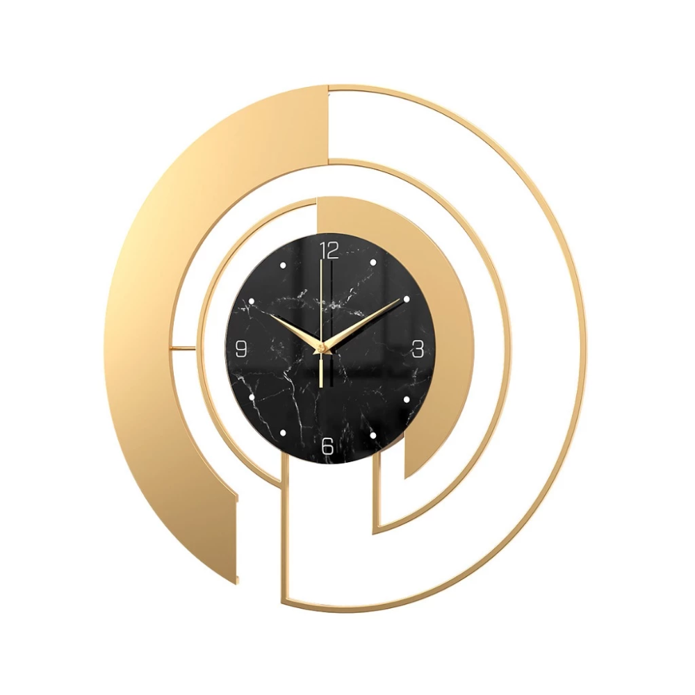 Horloge murale moderne en métal design en verre mouvement silencieux