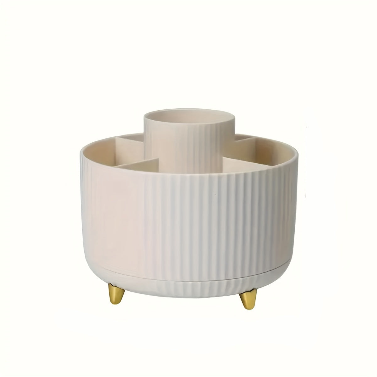 ELEGANZA - Rangement de maquillage rotatif en plastique 360° avec 5 sections