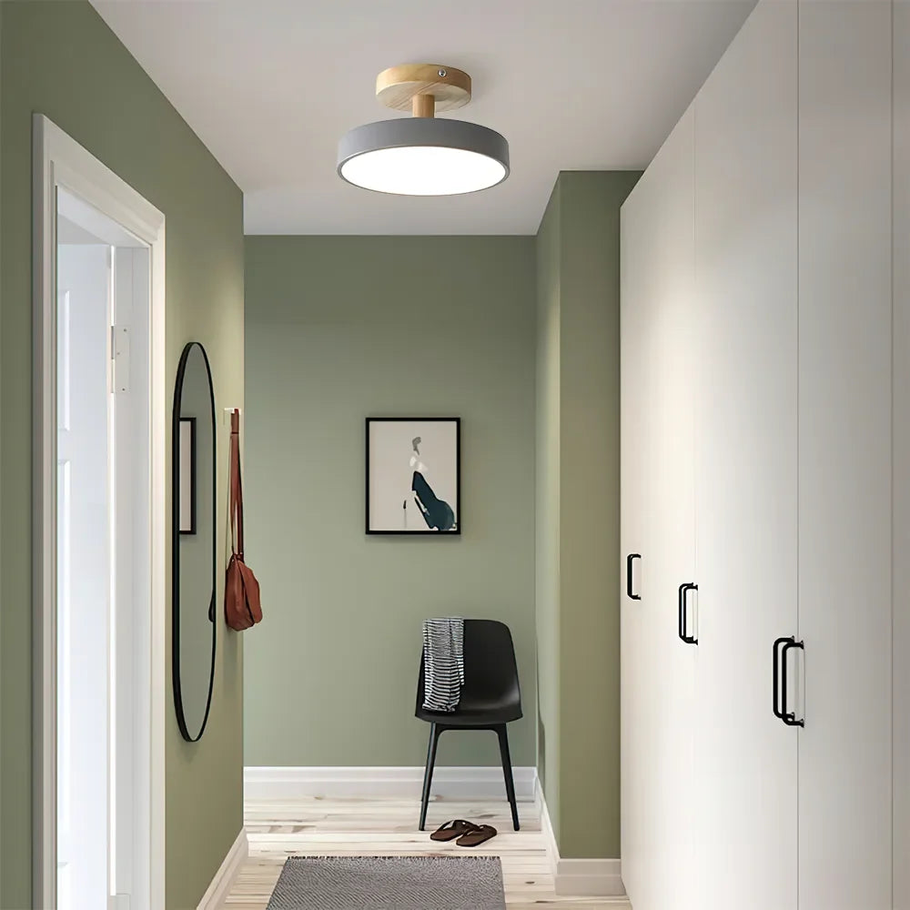 Nörd – Plafonnier Scandinave avec Base en Bois & Design Pastel Doux