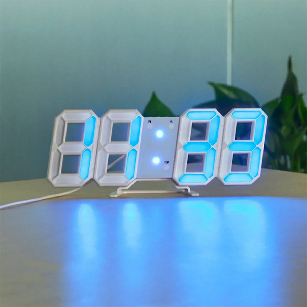 Horloge murale LED 3D numérique – Design moderne avec fonction de variation de luminosité et visibilité optimale