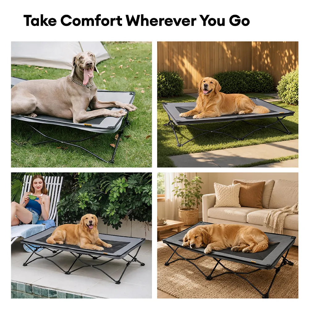 ROAMNEST – Lit surélevé portable pour animaux de compagnie actifs