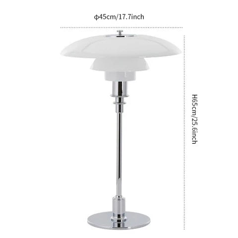Lampe de table danoise en métal en forme de disque