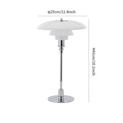 Lampe de table danoise en métal en forme de disque