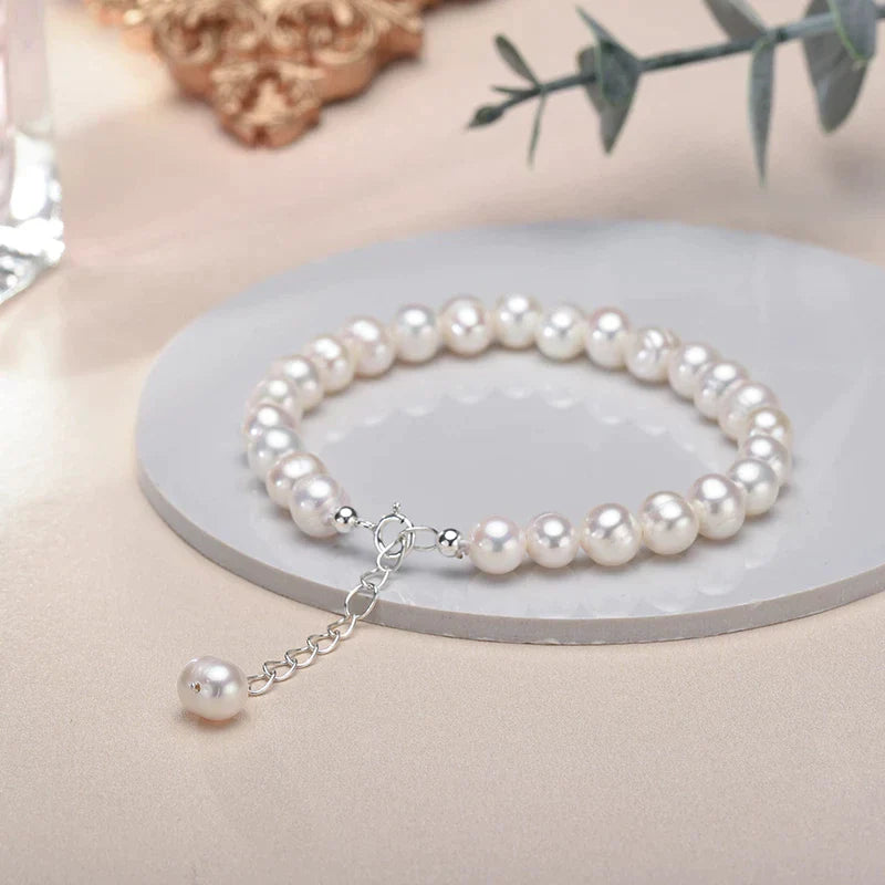 Bracelet en Argent avec Perles d'Eau Douce | 1+1 GRATUIT
