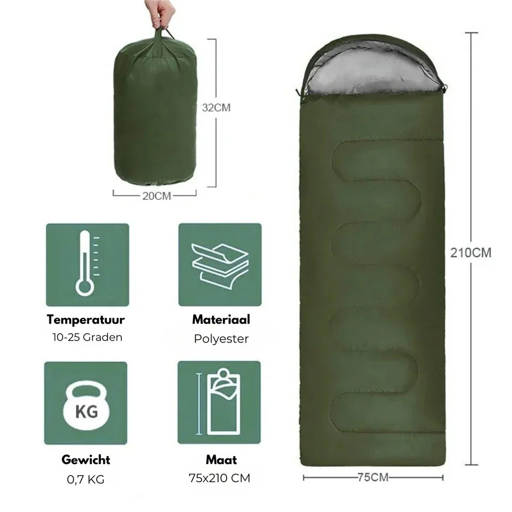 Sac de couchage de camping isolé pour aventures en plein air