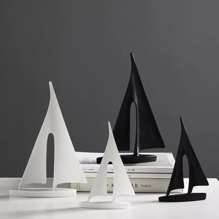 Sculpture de Voilier Maritime - Décoration Élégante pour la Maison