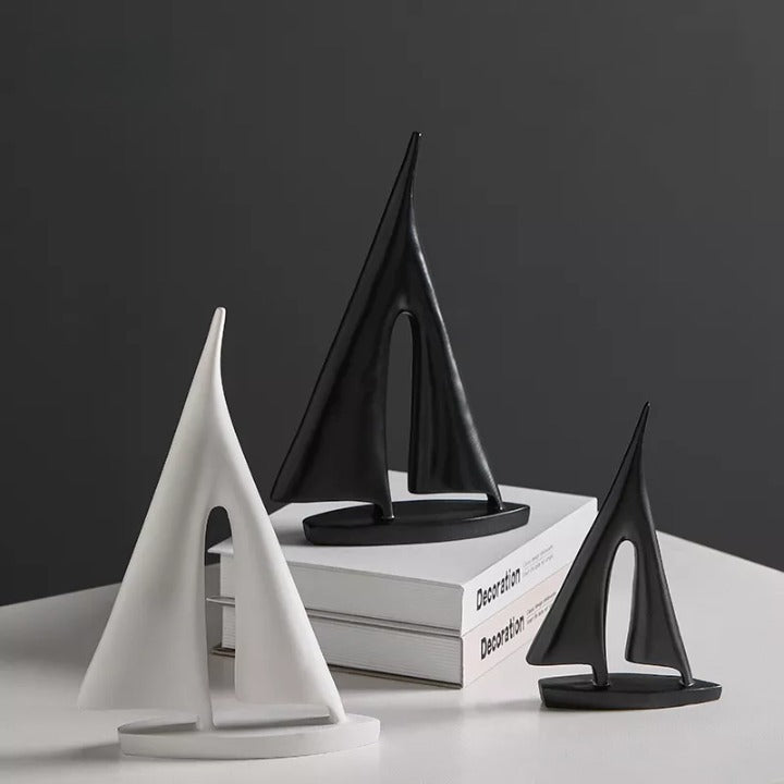Sculpture de Voilier Maritime - Décoration Élégante pour la Maison