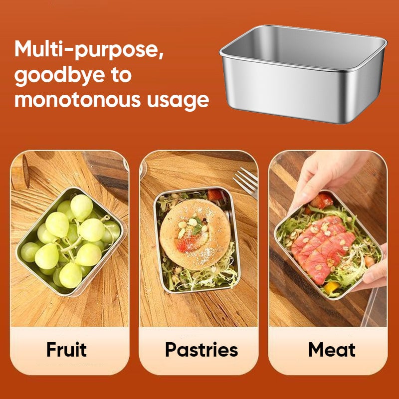 Skanto | Boîte de Rangement Alimentaire en Acier Inoxydable avec Couvercle, Boîte à Lunch, Boîte de Rangement pour Snacks