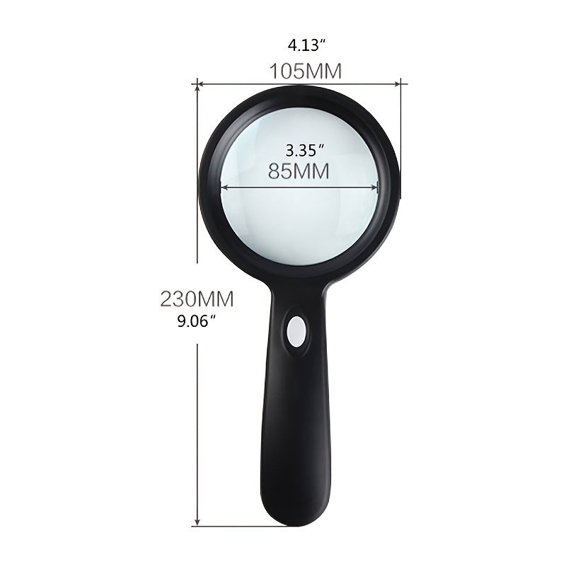 BRIGHTVIEW - Loupe Portative 10X avec 12 Lumières LED Réglables