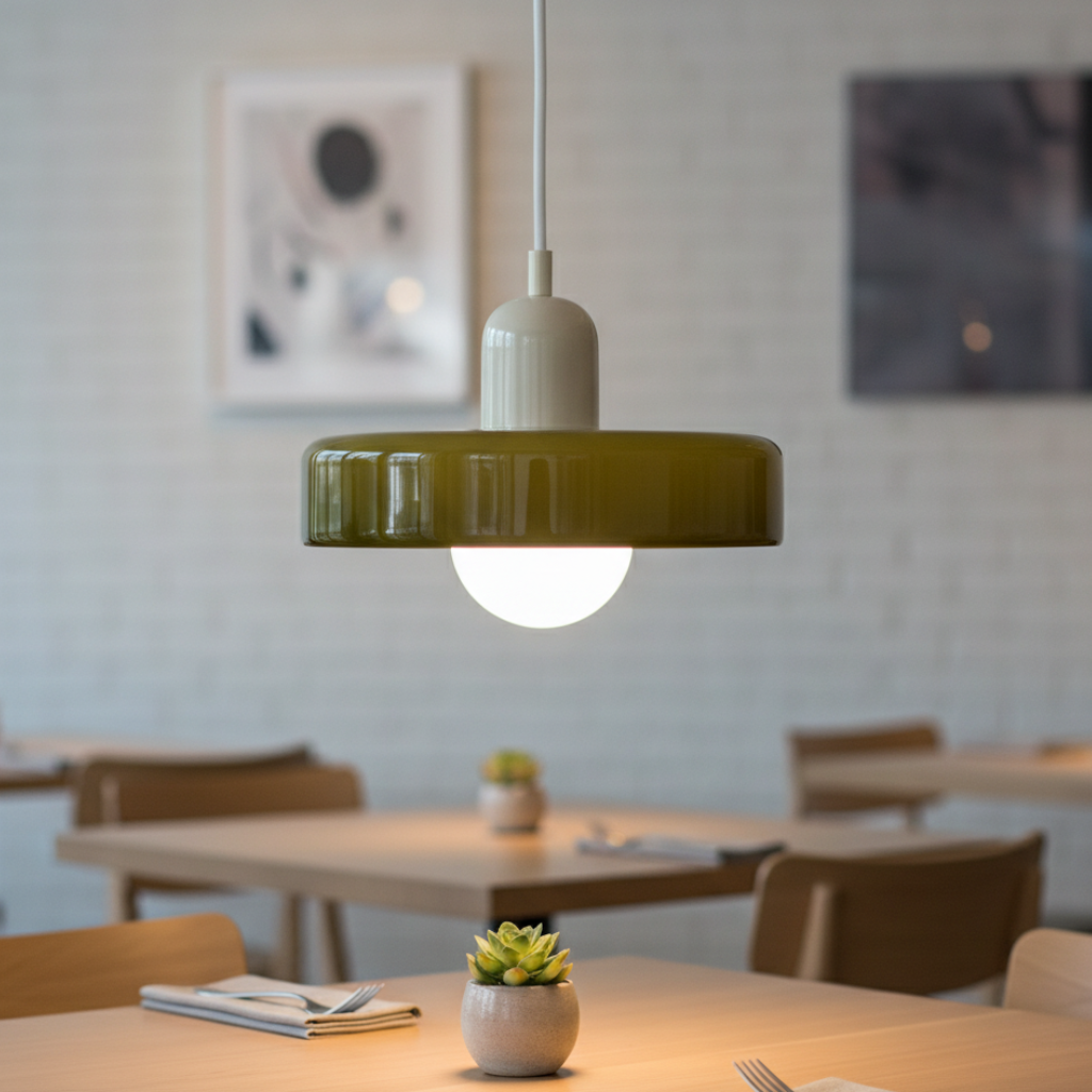 Luminaire en Verre Inspiré du Bauhaus – Éclairage Suspendu Moderne pour Cuisine