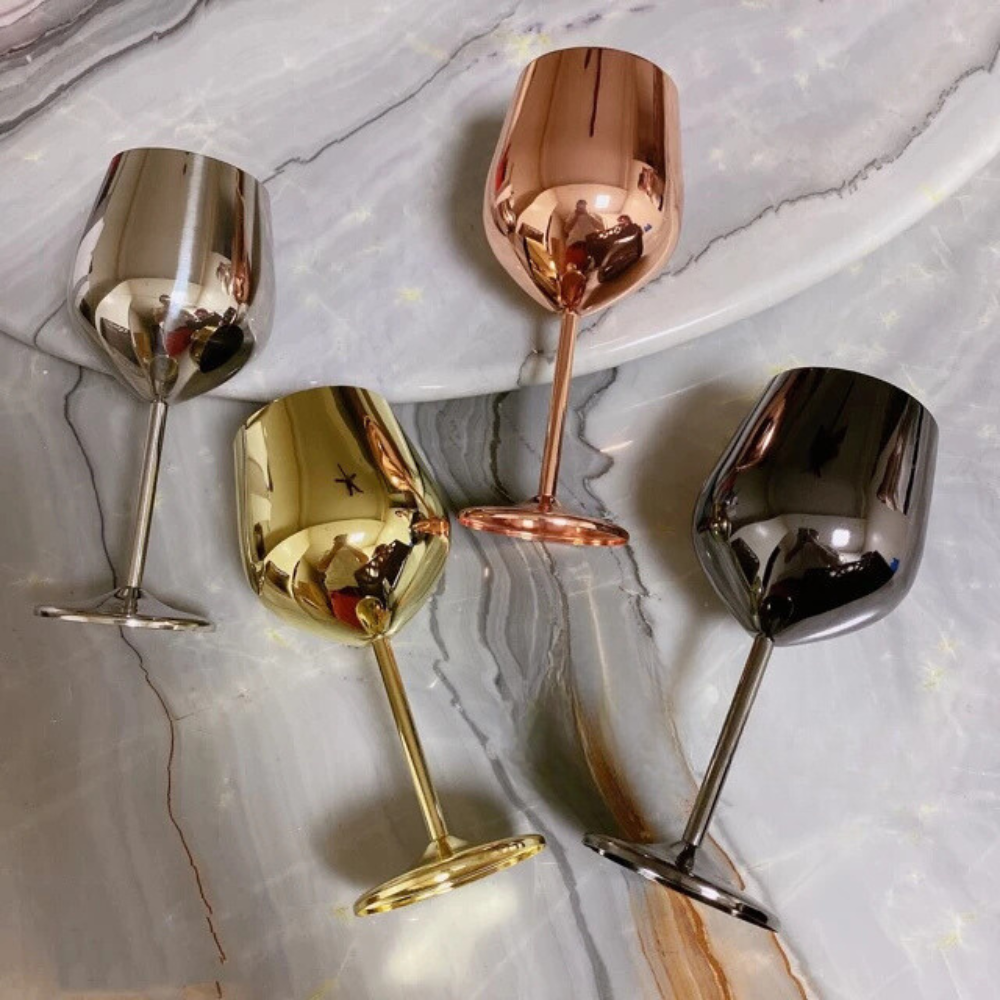 Verre à Vin en Acier Inoxydable Brillant