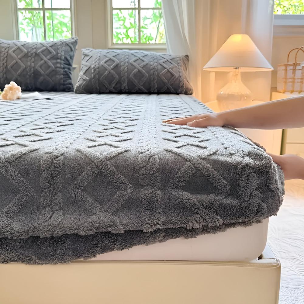 Ensemble de Draps en Velours Sherpa Premium