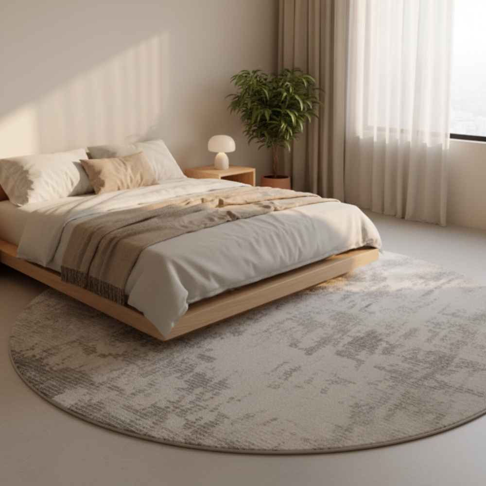 Marcello - Tapis rond en peluche luxueux de style italien pour le salon