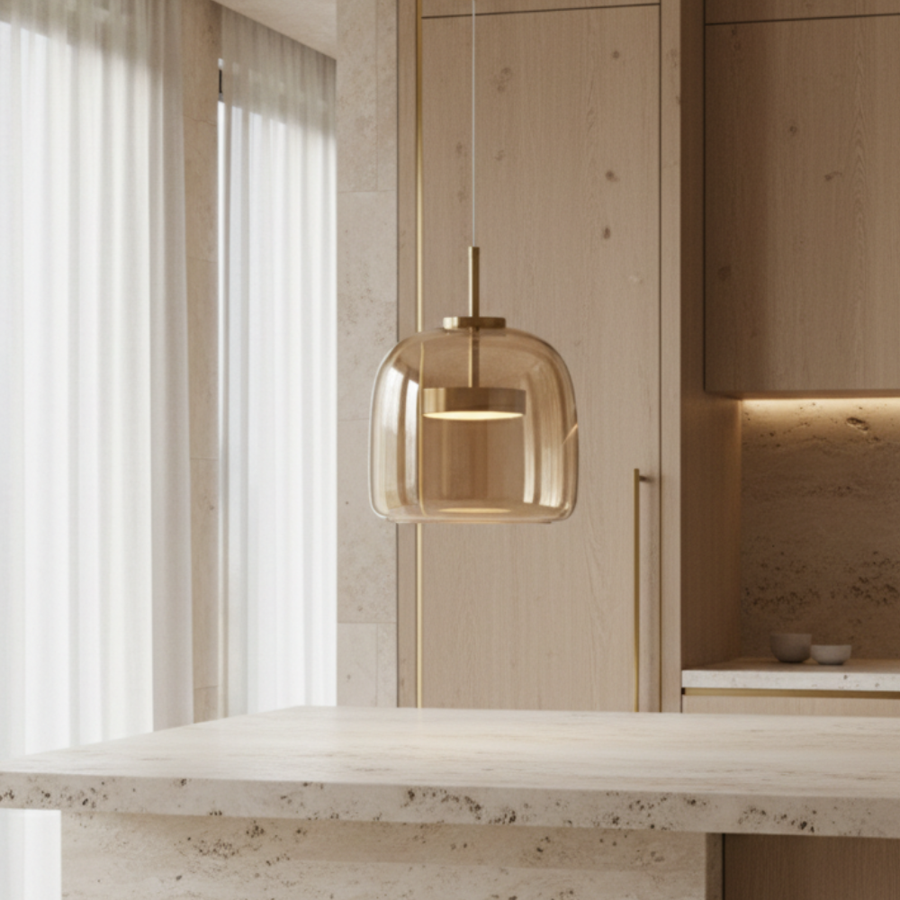 Lustre en Verre Nordic - Lumières Suspendues de Cuisine Ajustables