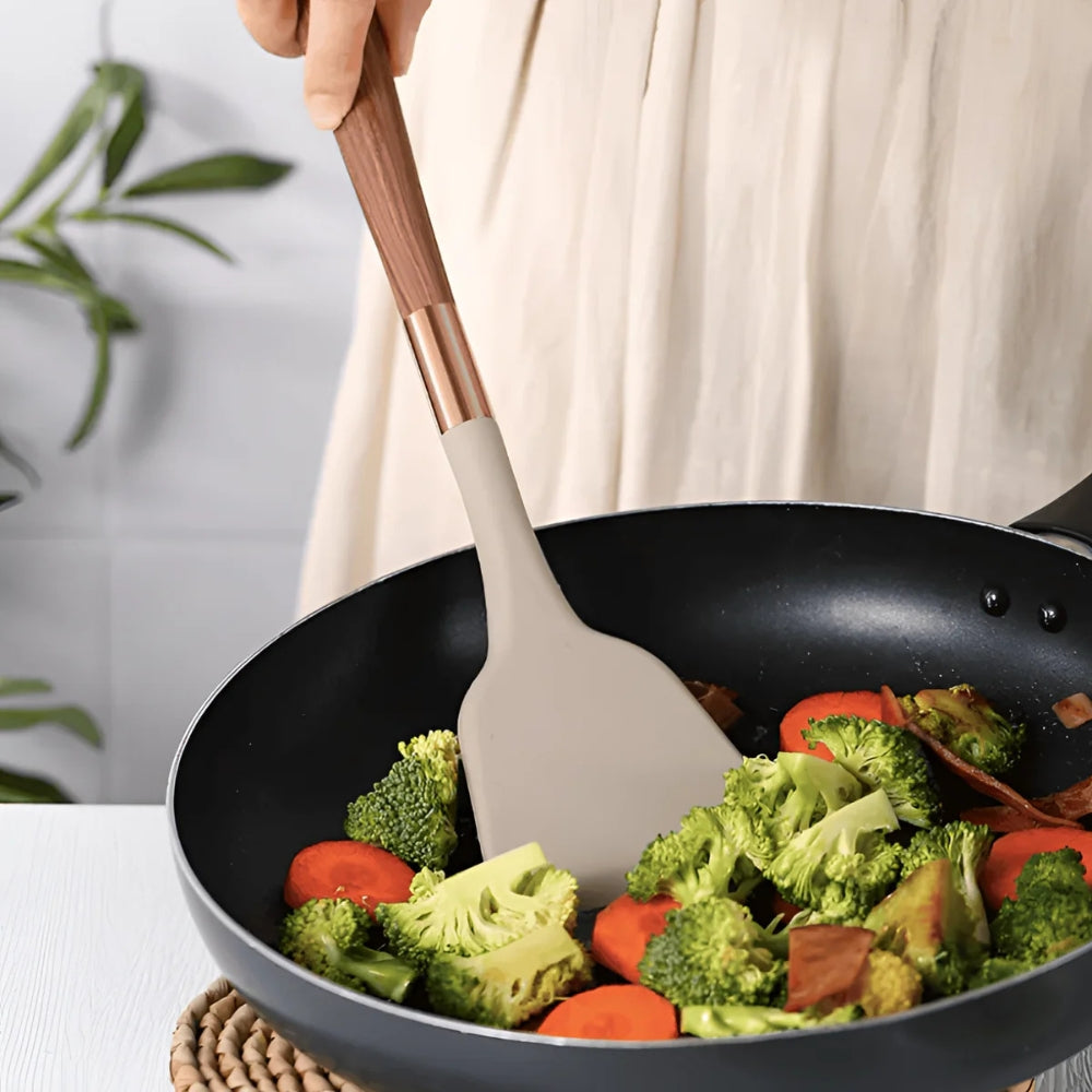 Ustensiles de Cuisine en Silicone de Luxe | Ensemble de 10 Pièces