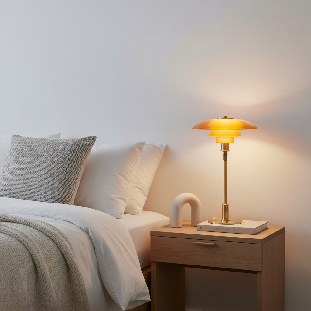 Lampe de Table en Verre de Style Scandinave - Éclairage Minimaliste LED de Chevet et de Bureau