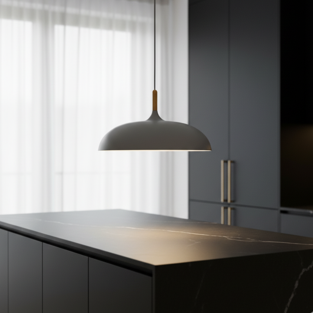 Lustre Haft - Éclairage de Cuisine Scandinave avec Bois et Fer