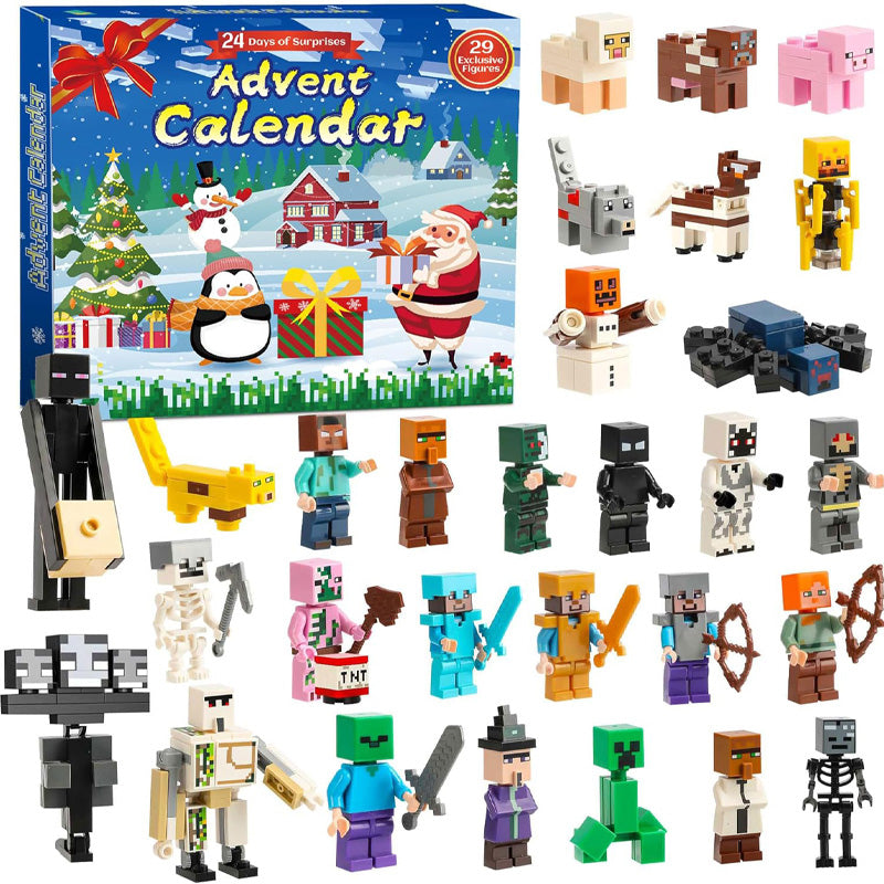 Calendrier de l'Avent de Noël 2024 comprenant 29 personnages
