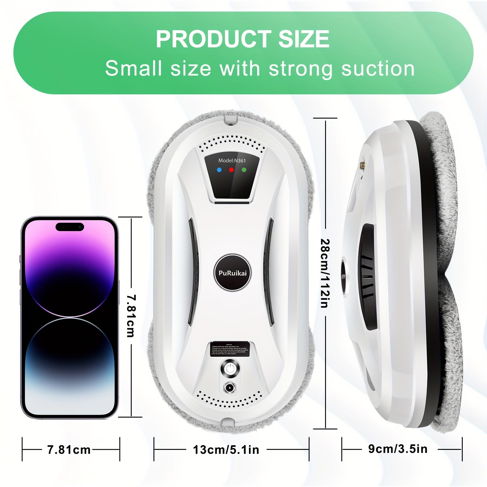 Nettoyeur de Vitres Automatique Complet – Éponge à Vitres Intelligente avec Télécommande pour un Nettoyage Efficace
